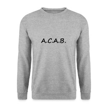 ACAB, Freizeit, Sport,1312, Polizei - Unisex Pullover - Weißgrau meliert - Vorne - Alina (178cm) & Michal (187cm)