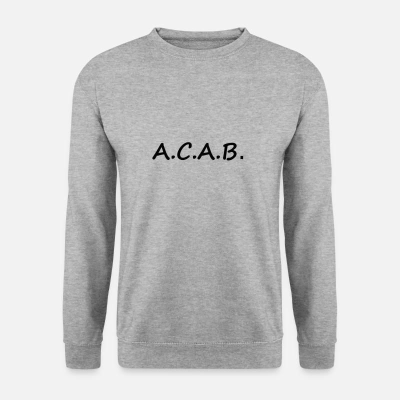 ACAB, Freizeit, Sport,1312, Polizei - Unisex Pullover - Weißgrau meliert