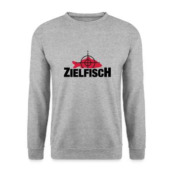 zielfisch_f2 - Sweat-shirt Unisexe - gris chiné - Devant - Alina (178cm) & Michal (187cm)