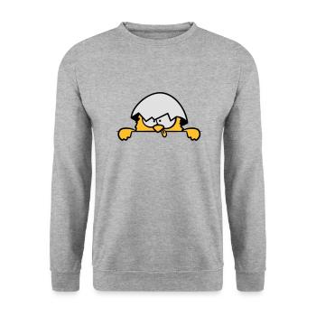 Poussins fous derrière le mur - Sweat-shirt Unisexe - gris chiné - Devant - Alina (178cm) & Michal (187cm)