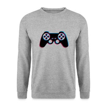 3d controller design logo clip art cool gamer zocke - Unisex Sweatshirt - salt & pepper - Front - Alina (178cm) & Michal (187cm)