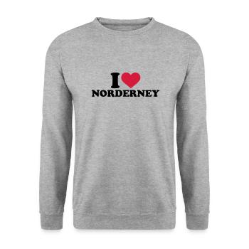 Norderney - Unisex Pullover - Weißgrau meliert - Vorne - Alina (178cm) & Michal (187cm)
