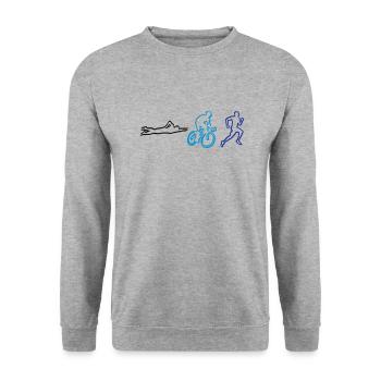 Triathlon - Unisex Sweatshirt - salt & pepper - Front - Alina (178cm) & Michal (187cm)