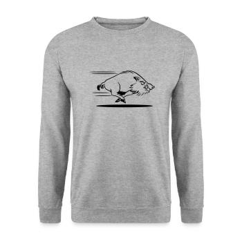 sanglier courant dangereux - Sweat-shirt Unisexe - gris chiné - Devant - Alina (178cm) & Michal (187cm)