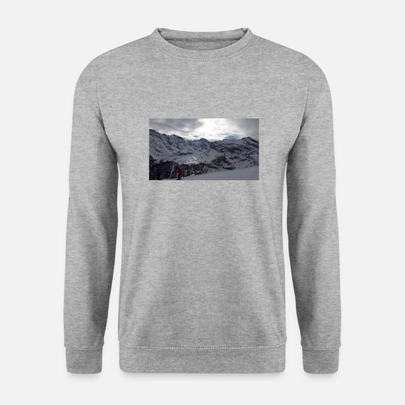 Alpen - Unisex Pullover - Weißgrau meliert