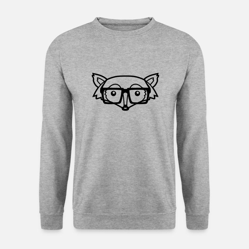 Kopf Design Fuchs - Unisex Pullover - Weißgrau meliert