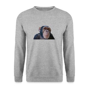 Singe mignon - Sweat-shirt Unisexe - gris chiné - Devant - Alina (178cm) & Michal (187cm)
