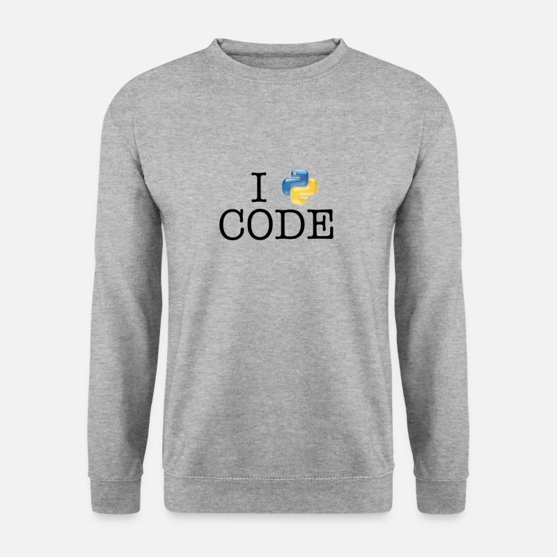I love code - Python - Unisex Pullover - Weißgrau meliert