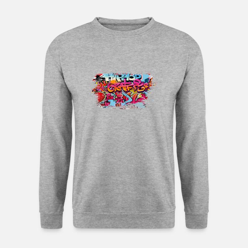 Graffiti - Unisex Pullover - Weißgrau meliert