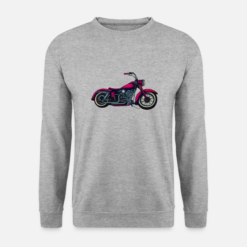Motorrad - Unisex Pullover - Weißgrau meliert