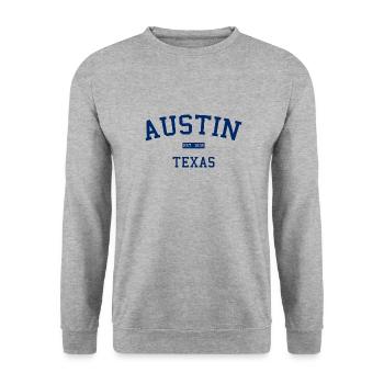 Austin - Texas - USA - United States of America - Unisex Pullover - Weißgrau meliert - Vorne - Alina (178cm) & Michal (187cm)