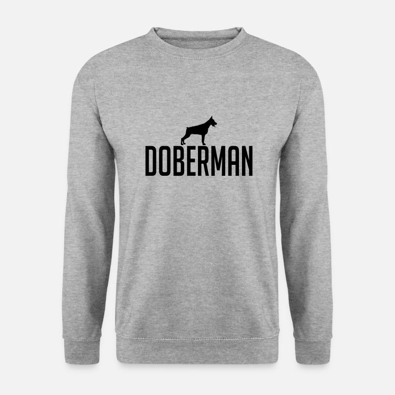 DOBERMAN Hunderasse Dobermann Hund Hunde Wilsigns - Unisex Pullover - Weißgrau meliert