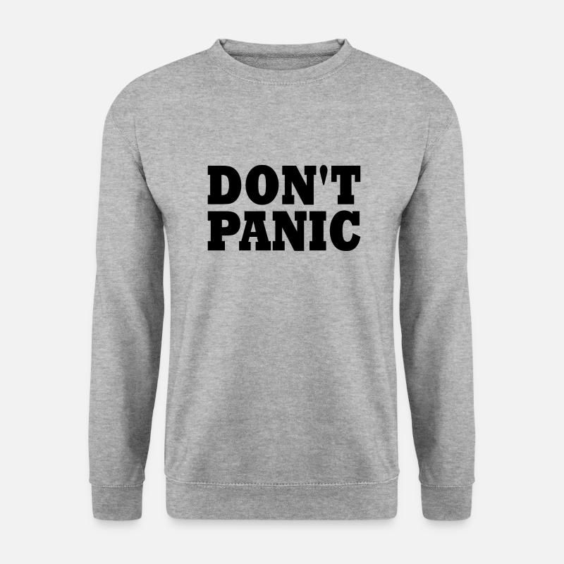 don't panic - Unisex Pullover - Weißgrau meliert