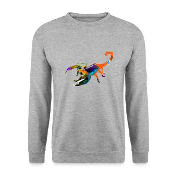 scorpion,colorful,painting,graffiti,illustration - Unisex Sweatshirt - salt & pepper - Front - Alina (178cm) & Michal (187cm)