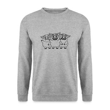 Équipe amicale de cochons drôles - Sweat-shirt Unisexe - gris chiné - Devant - Alina (178cm) & Michal (187cm)