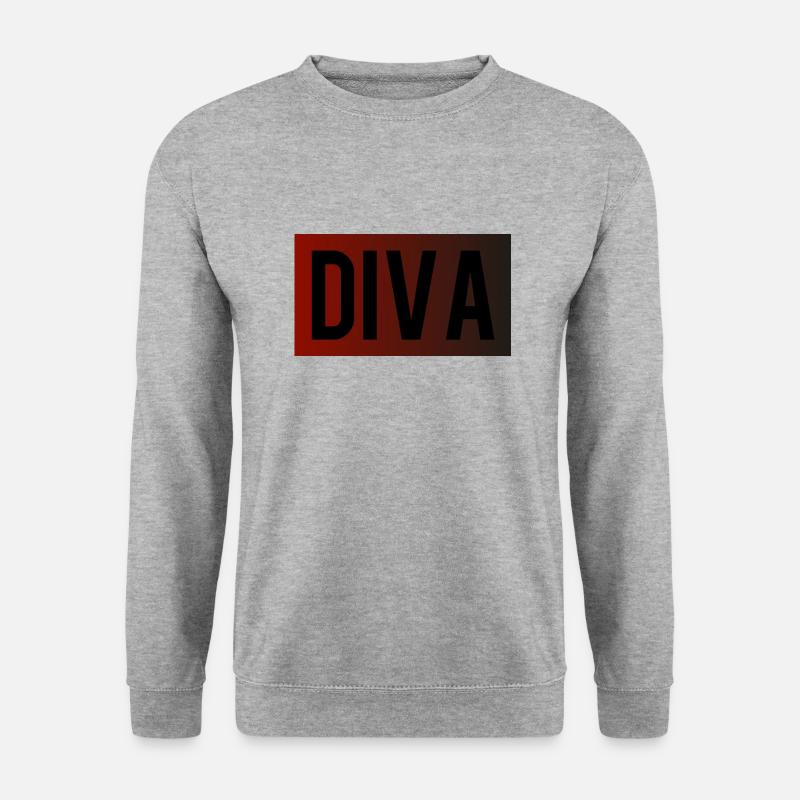 diva - Unisex Pullover - Weißgrau meliert