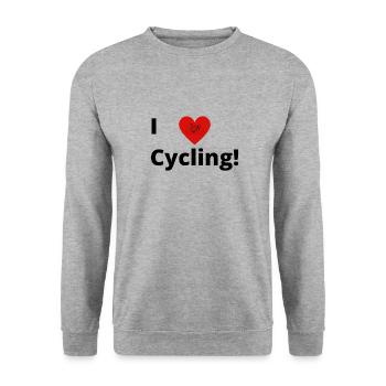 I love Cycling T-Shirt - Unisex Pullover - Weißgrau meliert - Vorne - Alina (178cm) & Michal (187cm)