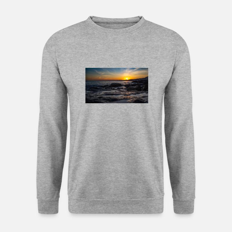 Sonnenuntergang - Unisex Pullover - Weißgrau meliert