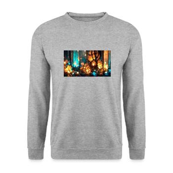 Lumières de fées colorées dans la forêt enchantée Version 2 - Sweat-shirt Unisexe - gris chiné - Devant - Alina (178cm) & Michal (187cm)