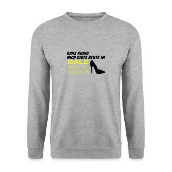 mich gibts heute im sale - Unisex Pullover - Weißgrau meliert - Vorne - Alina (178cm) & Michal (187cm)
