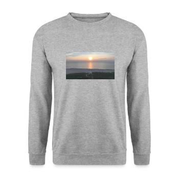 Sonnenuntergang - Sankt Peter Ording - Unisex Pullover - Weißgrau meliert - Vorne - Alina (178cm) & Michal (187cm)
