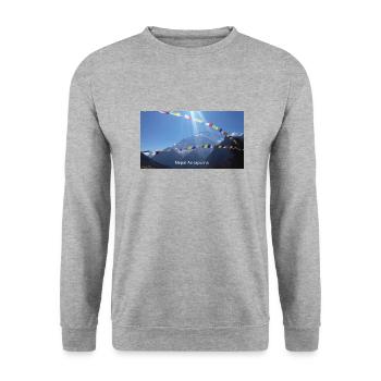 Nepal Annapurna - Unisex Pullover - Weißgrau meliert - Vorne - Alina (178cm) & Michal (187cm)