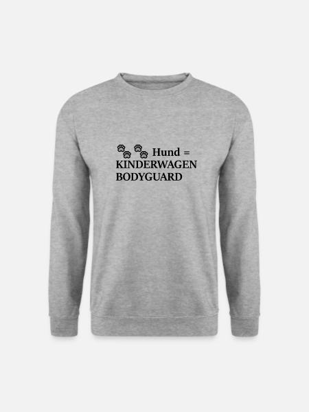 Für Hundebesitzer mit Baby WICHTIG. - Unisex Pullover - Weißgrau meliert
