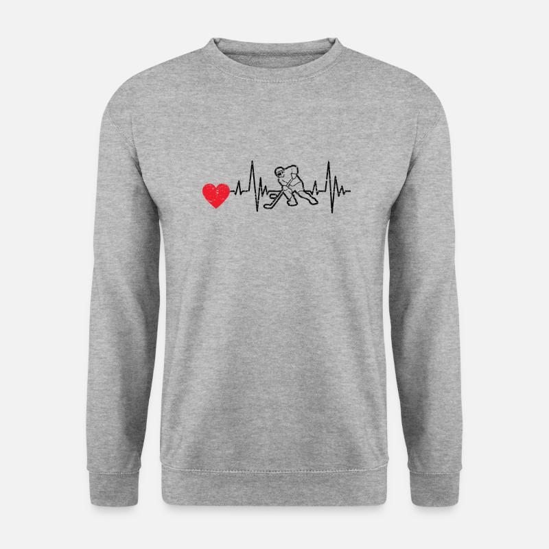 Eishockey Geschenk Wintersport Eishockeyteam - Unisex Pullover - Weißgrau meliert