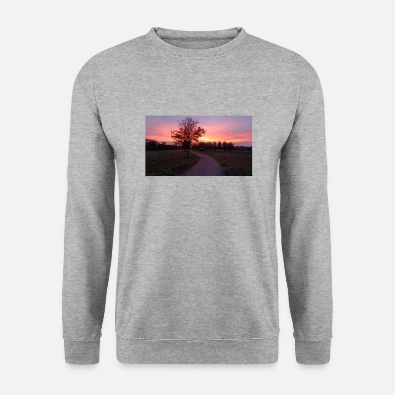 Sonnenuntergang - Unisex Pullover - Weißgrau meliert