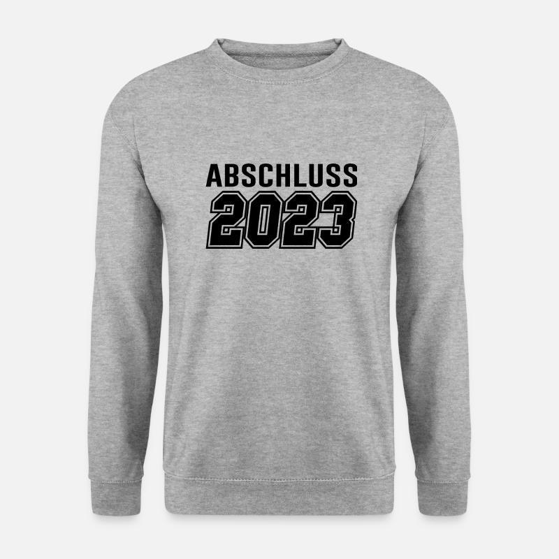 Abschluss 2023 Geschenkidee - Unisex Pullover - Weißgrau meliert