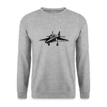 Avion de chasse - Sweat-shirt Unisexe - gris chiné - Devant - Alina (178cm) & Michal (187cm)