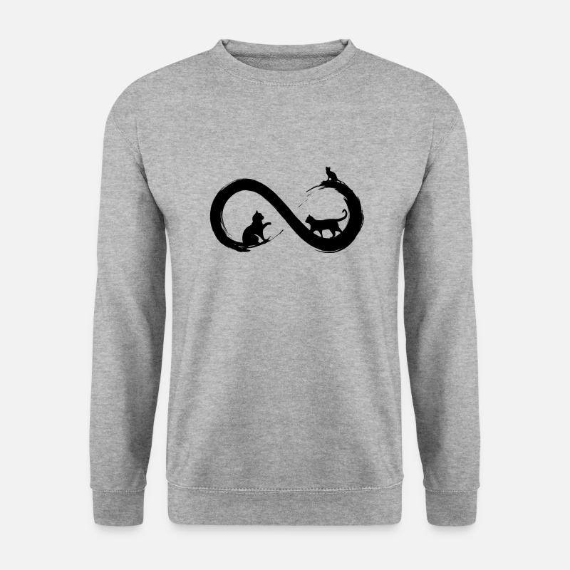 Infinity-Katze - Unisex Pullover - Weißgrau meliert