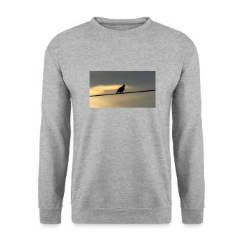 Taube - Unisex Pullover - Weißgrau meliert - Vorne - Alina (178cm) & Michal (187cm)
