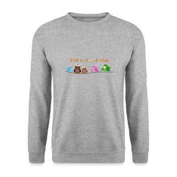 webcartoonfolies - Unisex Sweatshirt - salt & pepper - Front - Alina (178cm) & Michal (187cm)
