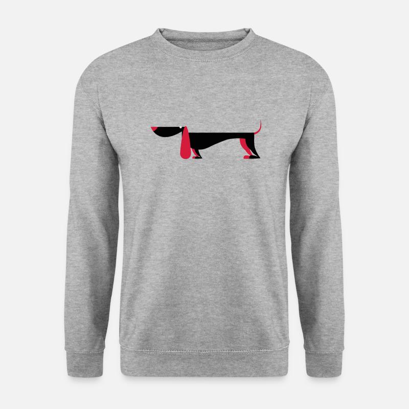 Hund - Unisex Pullover - Weißgrau meliert