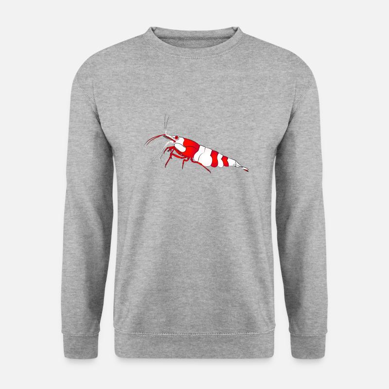 Garnele, shrimp Neocaridina davidi, Aquarium - Unisex Pullover - Weißgrau meliert
