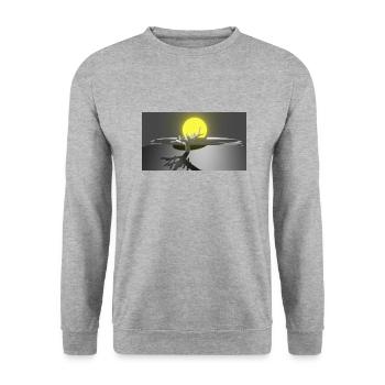Landschaft - Unisex Pullover - Weißgrau meliert - Vorne - Alina (178cm) & Michal (187cm)