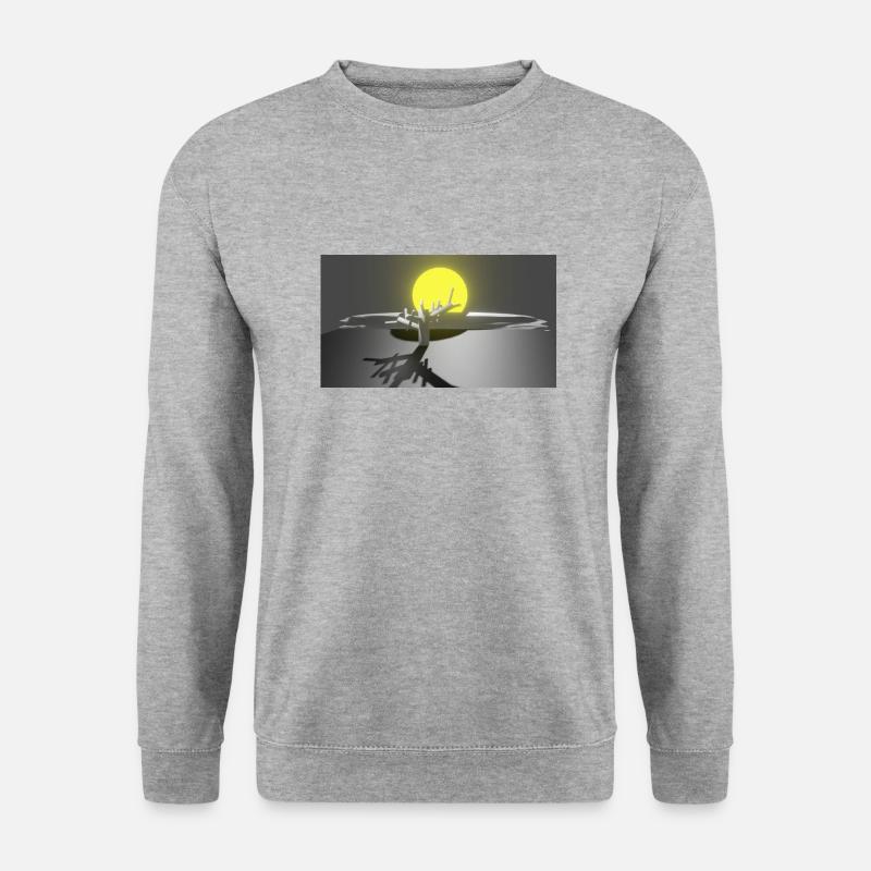 Landschaft - Unisex Pullover - Weißgrau meliert