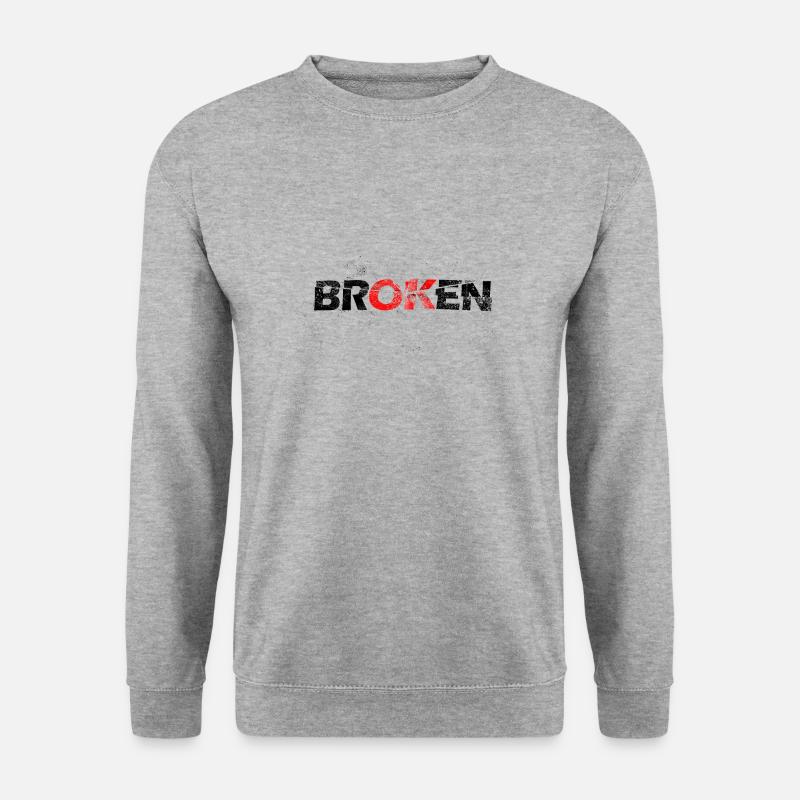 Broken dunkel - Unisex Pullover - Weißgrau meliert