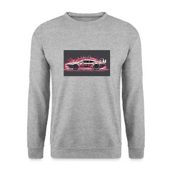 Splash Racecar - Unisex Pullover - Weißgrau meliert - Vorne - Alina (178cm) & Michal (187cm)