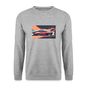 Sunset Racecar - Unisex Pullover - Weißgrau meliert - Vorne - Alina (178cm) & Michal (187cm)