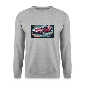 Red Racecar (Racecar Collection) - Unisex Pullover - Weißgrau meliert - Vorne - Alina (178cm) & Michal (187cm)