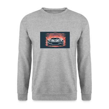 White Racecar in the Sunset - Unisex Pullover - Weißgrau meliert - Vorne - Alina (178cm) & Michal (187cm)