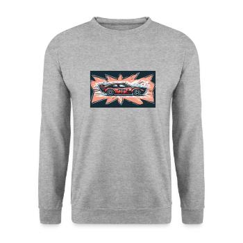 Comic Racecar - Unisex Pullover - Weißgrau meliert - Vorne - Alina (178cm) & Michal (187cm)