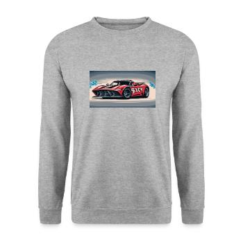 Racecar enveloped in the Mist - Unisex Sweatshirt - salt & pepper - Front - Alina (178cm) & Michal (187cm)