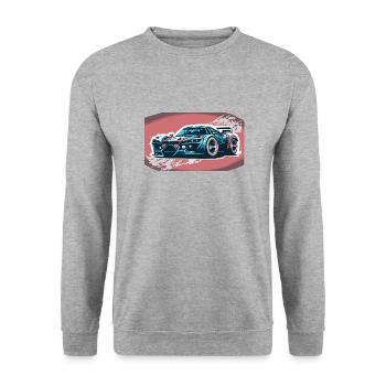 Blue Racecar (Racecar Collection) - Unisex Pullover - Weißgrau meliert - Vorne - Alina (178cm) & Michal (187cm)
