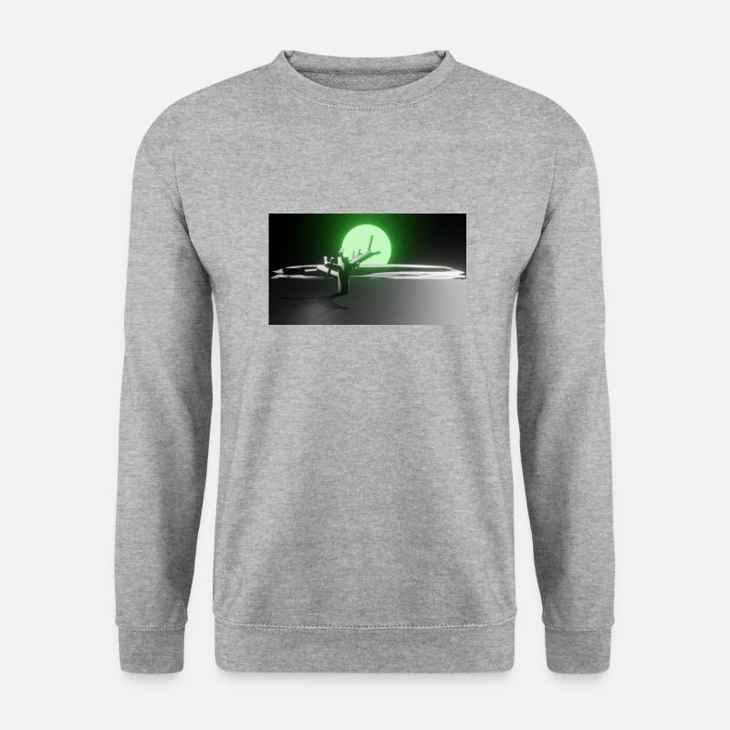 Sonne und Baum - Unisex Pullover - Weißgrau meliert