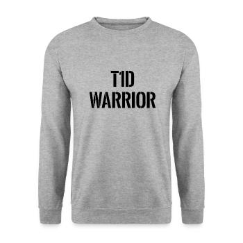 Guerrier T1D - Plaisir combatif pour diabétique de type 1 - Sweat-shirt Unisexe - gris chiné - Devant - Alina (178cm) & Michal (187cm)