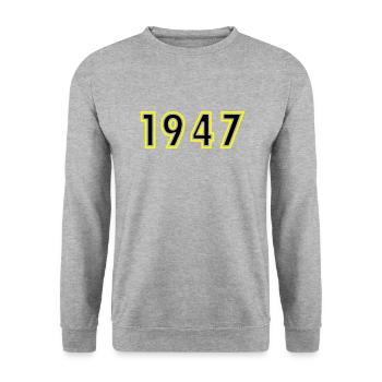 1947 Année Anniversaire - Sweat-shirt Unisexe - gris chiné - Devant - Alina (178cm) & Michal (187cm)