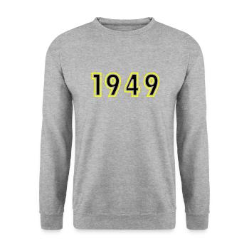 1949 Année Anniversaire - Sweat-shirt Unisexe - gris chiné - Devant - Alina (178cm) & Michal (187cm)